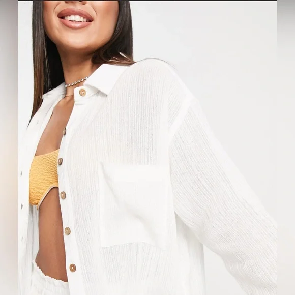 Billabong “In The Tide” White Beach Shirt - Picture 3 of 14